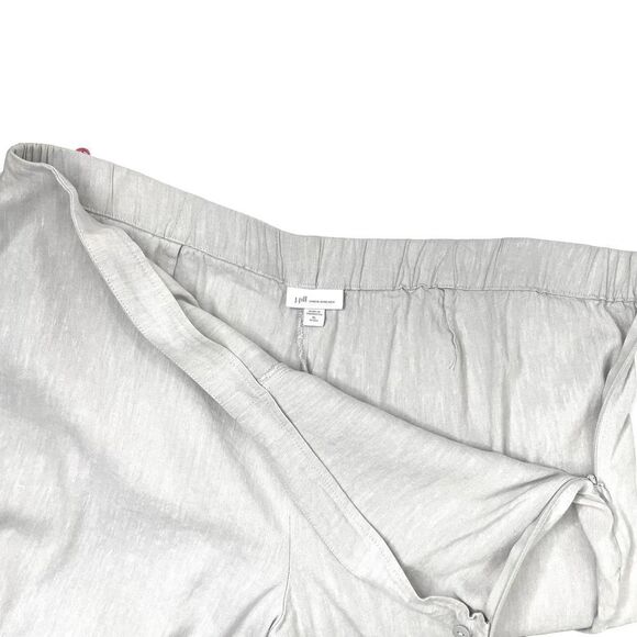 J. Jill Linen-Stretch Button-Hem Ankle Pants Sz XLP Petite gray - Picture 6 of 8